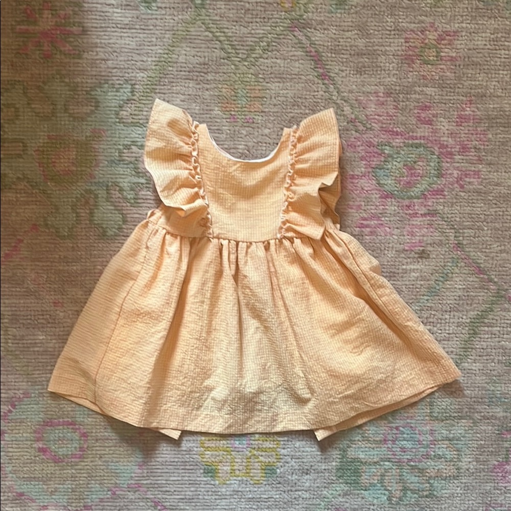 Adorable Peach Ruffle Dress